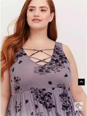 torrid Lavender Purple Floral Strappy Tank Top